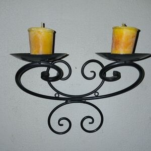 2 Black Metal Wall Sconces